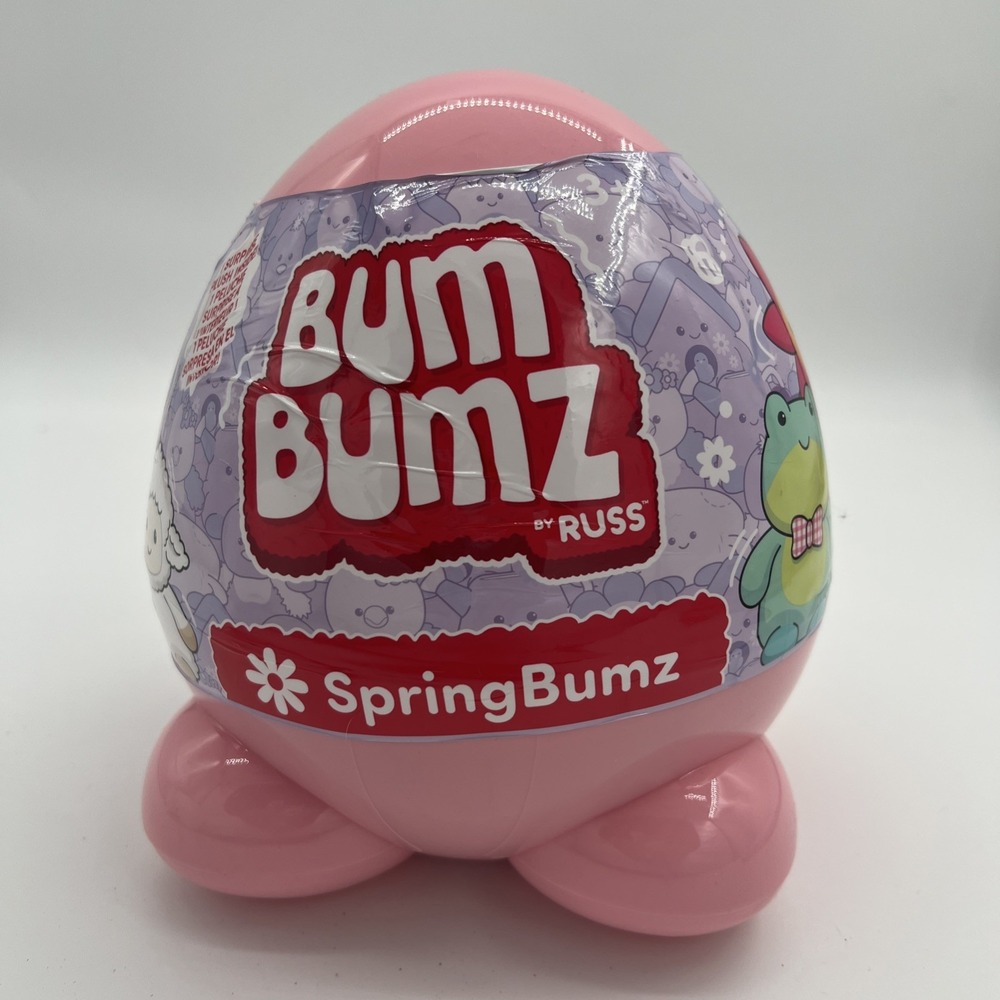 BumBumz SpringBumz Surprise 7.5" Easter‎ Plush 2025 Pink Egg Spring Bum Bumz NEW